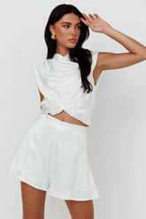 Sailing Snakeskin Texture Shorts White