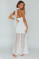 Costa Halterneck Midi Dress White