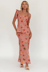 Drop Of Sunshine Midi Skirt Mermaid Pink