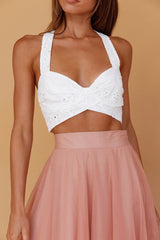Samba Tied Back Eyelet Top White