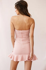 Prom Queen Bandeau Mini Dress Blush