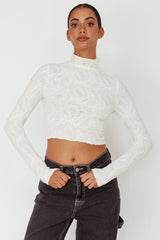 Plato High Neck Crop Top Off White