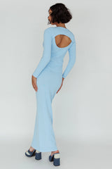 Rossana Knit Maxi Skirt Blue