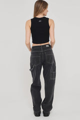 DR DENIM Faye Worker Concrete Black