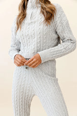 Breckenridge Long Cable Knit Pants Grey