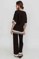 Rhodes Cotton Straight Leg Knit Pants Black