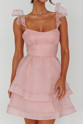 I've Got Sunshine Ruffle Strap Mini Dress Blush