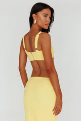 Bindi Puckered Crop Top Lemon