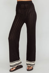 Rhodes Cotton Straight Leg Knit Pants Black
