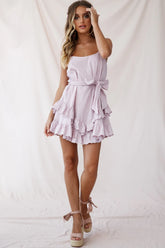 Petrie Ruffle Detail Waist Tie Dress Blush