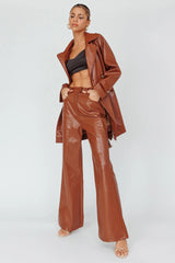 Coussin Faux Leather Pants Terracotta