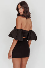 Daily Love Fitted Mini Skirt Black