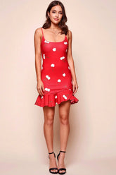 Emoji Cherry On Top Bodycon Mini Dress Red