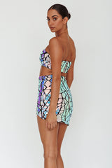 El Camino Mosaic Mini Skirt Silver