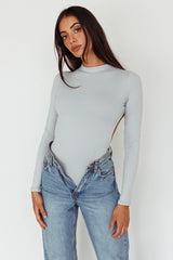 Remy Open Back Bodysuit Silver