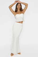 Chat Me Up Embellished Maxi Skirt White