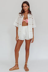 Phoebe Elastic Shorts White