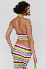 Sammi Halter Crop Top Blue Multi