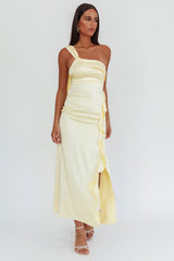 Carmel One-Shoulder Split Maxi Dress Butter
