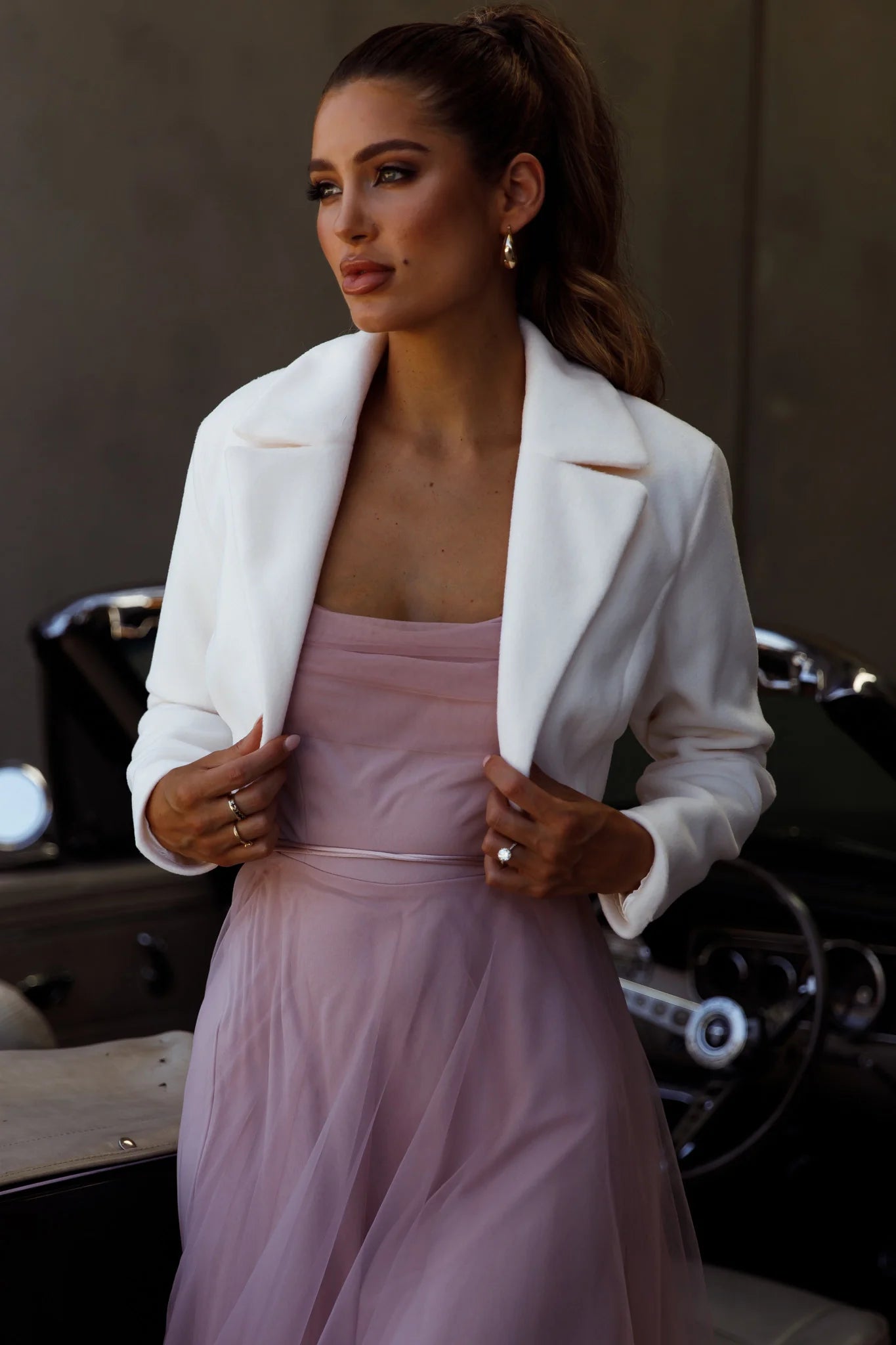 Tres Jolie Crop Jacket White