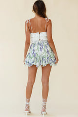 Promise Keeper String-Tie Shoulder Lace Crop Top White