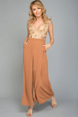 Ayelle Wide Leg Dress Pant Camel