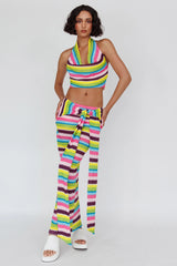 Sammi Halter Crop Top Blue Multi