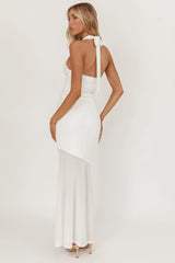 Somewhere New Half Sheer Maxi Skirt White