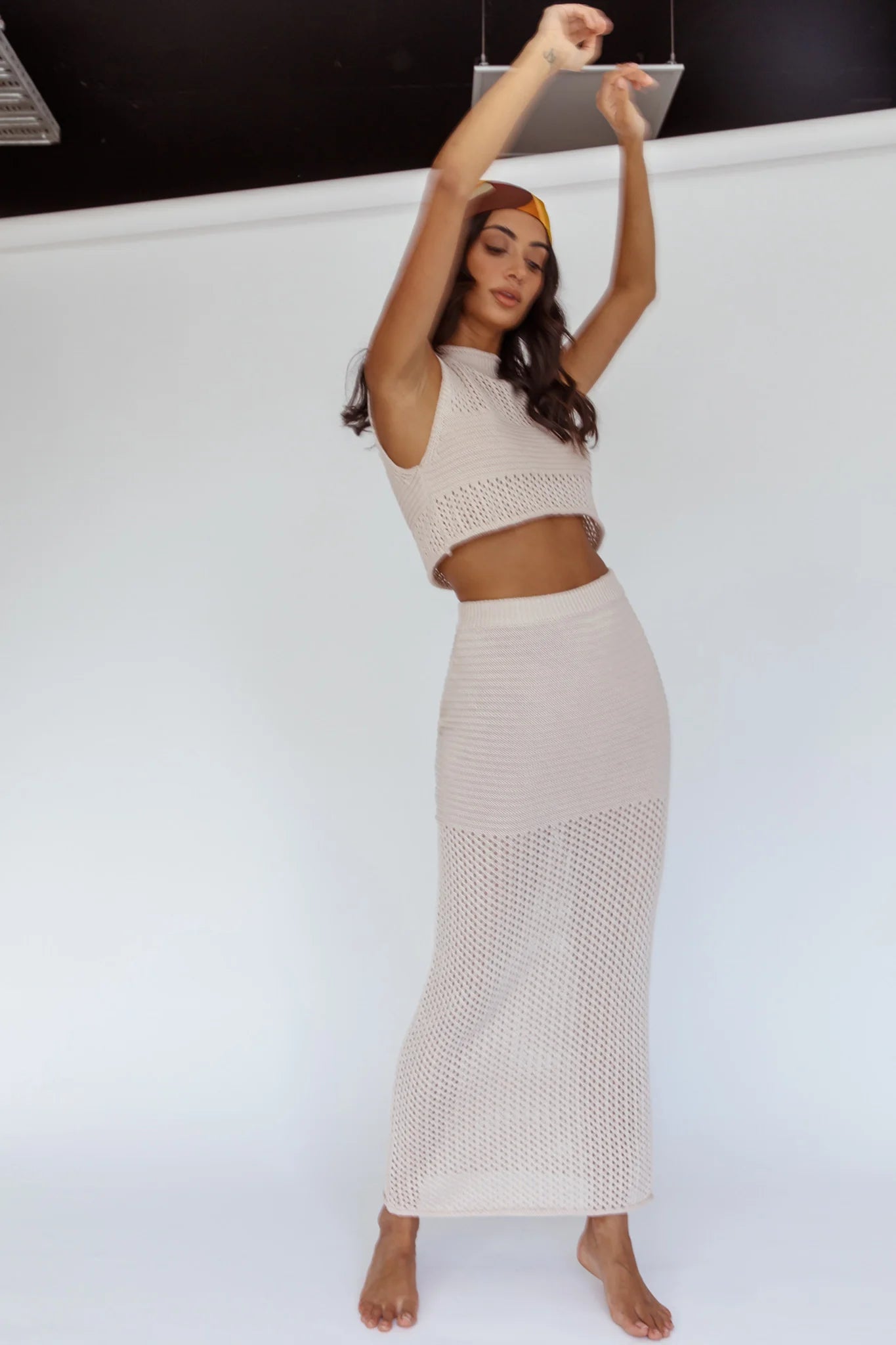 Bayside Crochet Maxi Skirt Oat