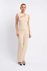 Rossana Long Knit Pants Oat