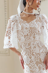 Cecilia Dress in White Lace