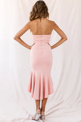 Prom Queen Bandeau Midi Dress Blush