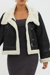 Wintertide Sherpa Trim Jacket Black