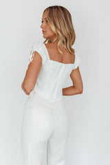 Citrine Dreams String Tie Detail Crop Top White