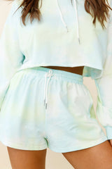 September Sun Drawstring Waist Shorts Green