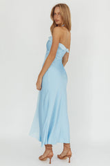 Starlet Halterneck Sash Maxi Dress Baby Blue