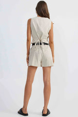 SNDYS Allegra Linen Vest Natural