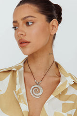 Coolum Swirl Pendant Necklace Silver