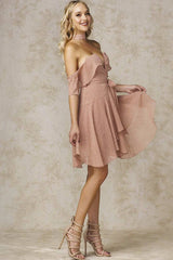 Whitney Deep V Polka Dot Dress Mocha
