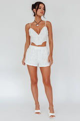 Staycation Lace Bustier Top White