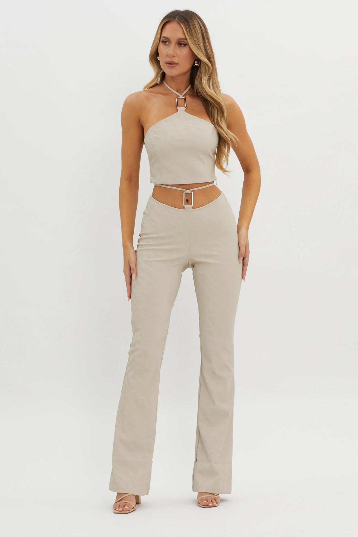 She's A Gemini Faux Leather Pants Dove