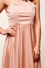 Mia Strapless A-Line Midi Dress Mocha
