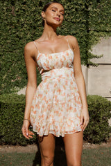 Eternal Sunshine Gathered Bust Babydoll Dress Vintage Orange
