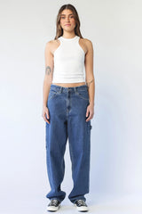 DR DENIM Faye Worker Pebble Mid Stone