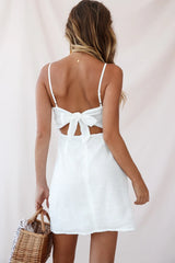 Blossom Back-Knot Wrap Dress White