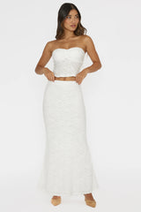 Chat Me Up Embellished Maxi Skirt White
