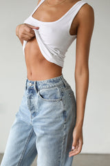 DOGMA Classic High Rise Straight Leg Denim Jeans Light Wash