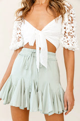 Robyn Flounce Mini Skirt Pistachio