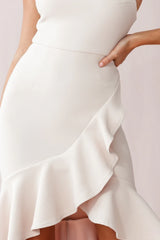 Cartagena High-Low Asymmetric Salsa Dress Beige