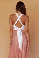 Samba Tied Back Eyelet Top White